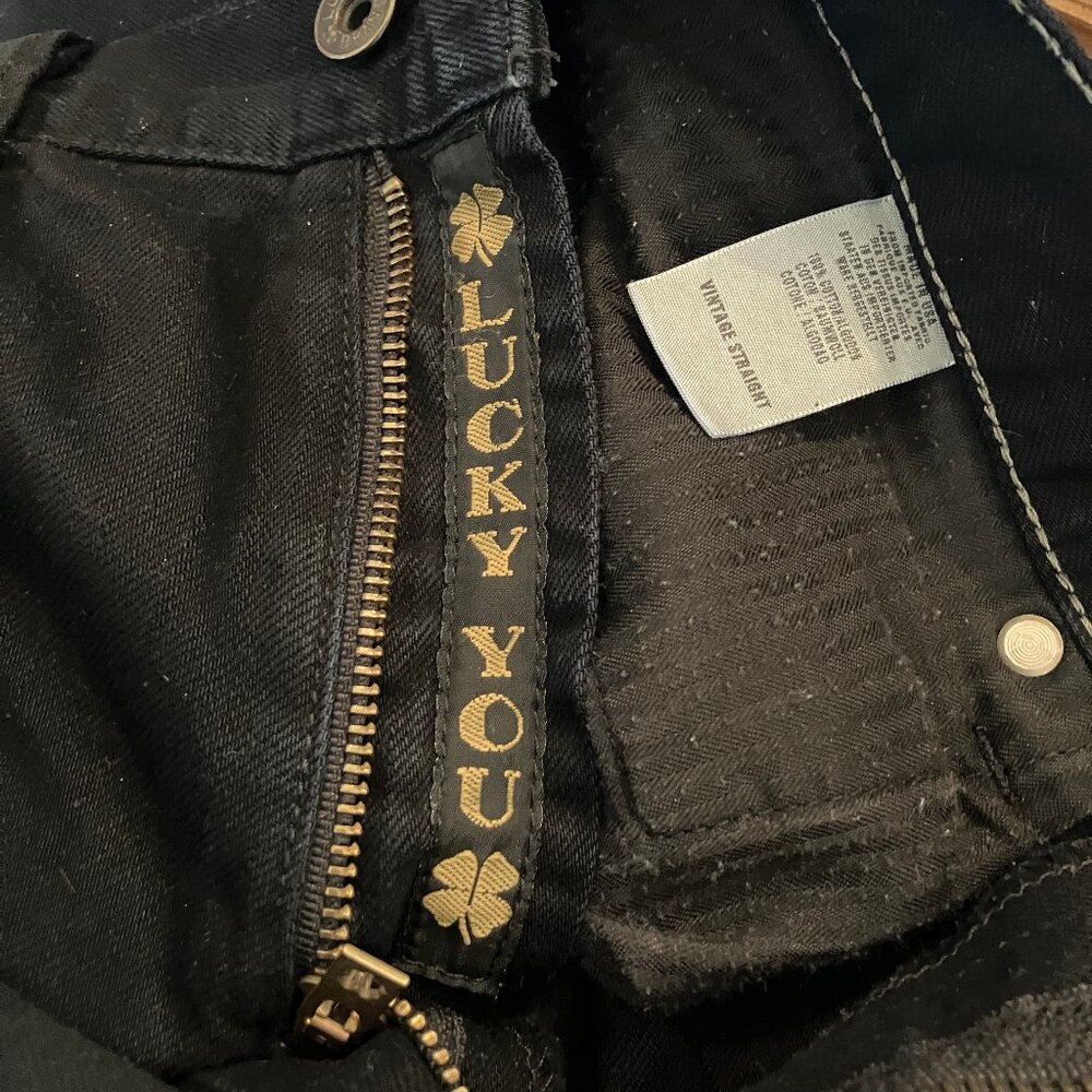 Lucky Brand Mens Jeans, Black Denim, Reg. Inseam, Made in America, Size 33 - Picture 15 of 15